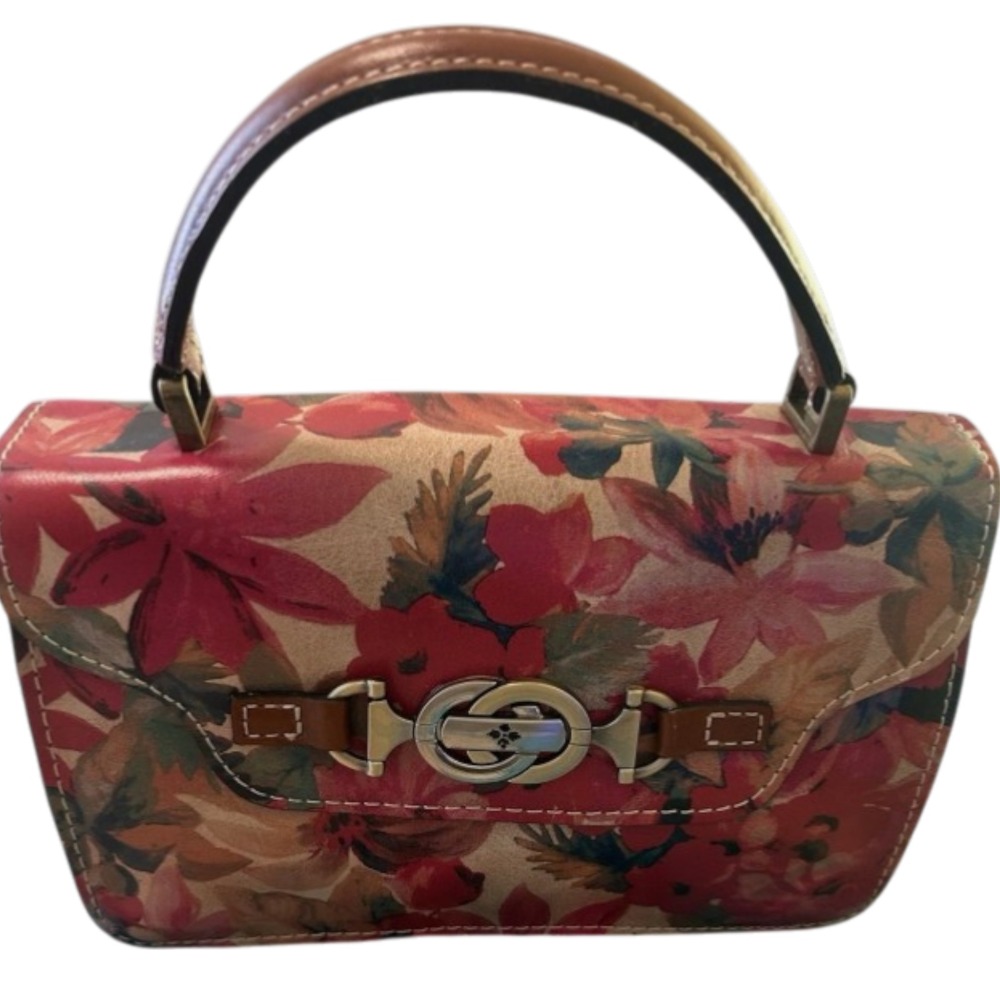 Patricia Nash Porcili Tooled Leather Satchel Floral‎ Crossbody Bag